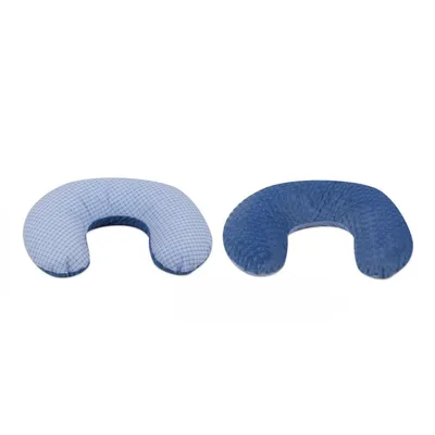 Image de C coussin d'allaitement bleu avec creaux bleus