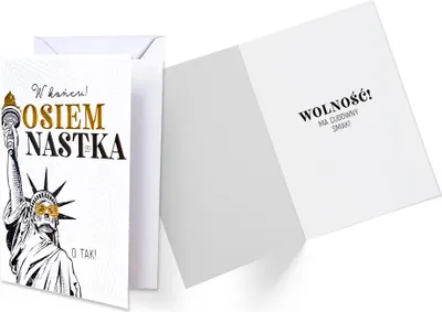 Zdjęcie produktu dla Kartka Okolicznościowa na Osiemnastkę - 18 Urodziny - Statua Wolności