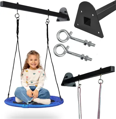 Produktbild von Verlängerungsrahmen für Schaukel Schaukelgriff Haken Metallstange schwarz