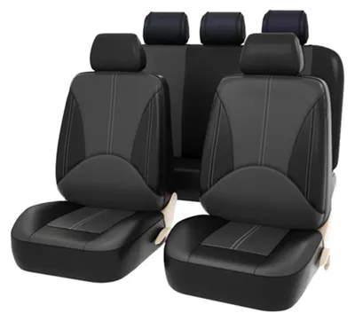 Produktbild von Autositzbezüge 9-teilig - Universelles Set - Kunstleder - Airbag-kompatibel - Mit Kopfstützenbezügen - Waschbar - Grau