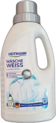 Produktbild von Heitmann, Flüssigwaschmittel, 500ml, Weißkraftverstärker, ohne Bleichmittel, für alle Temperaturen und Faserarten, Flasche aus recyceltem Material