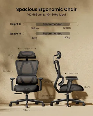 Obrázok produktu pre Kancelárska stolička - Ergonomická stolička - Stolička do kancelárie - Herná stolička - Počítačová stolička - Sedák s hrúbkou 10 cm