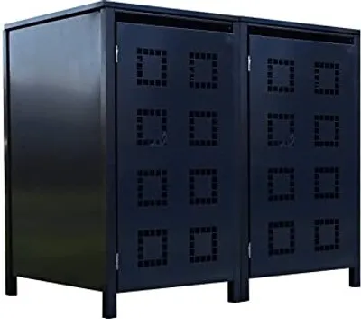 Produktbild von 2x Tailor-Mülltonnenboxen Basic für 240 Liter Mülltonnen Stanzung 5 Komplett in RAL 7016 Anthrazit