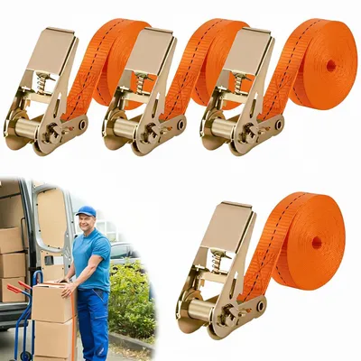 Productafbeelding van 4 spanbanden met ratel, 5 meter lang