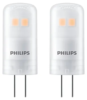 Productafbeelding van 2 x Philips LED Leuchtmittel Stiftsockellampe 1W = 10W G4 12V matt 115lm warmweiß 2700K
