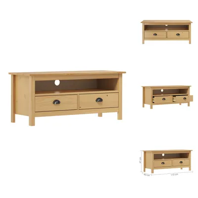 Zdjęcie produktu dla vidaXL Szafka pod TV Hill miodowy brąz 110x40x47 cm lite drewno sosnowe - Meble TV