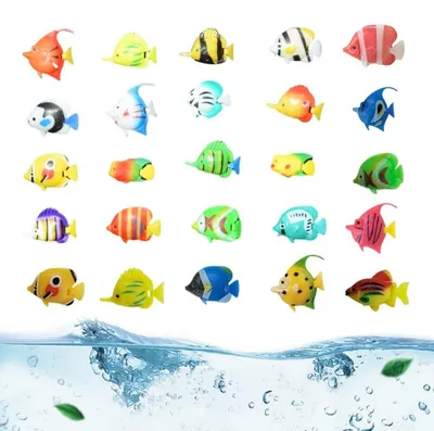 Produktbild von 50 Stück künstliche Fische zur Dekoration von Aquarien