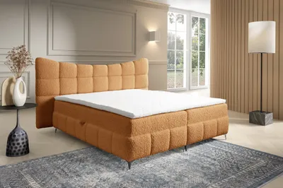 Produktbild von Boxspringbett Bett Schlafzimmerbett NOVA 140x200cm Stoff Rolf Honiggelb