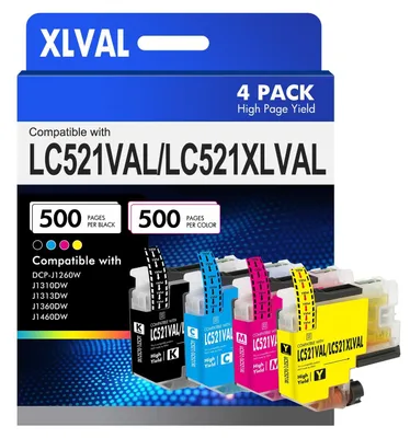 Produktbild von LC521 LC521VAL 4er-Pack Tintenpatronen für Brother LC-521 XLXLVAL DCPJ1260W