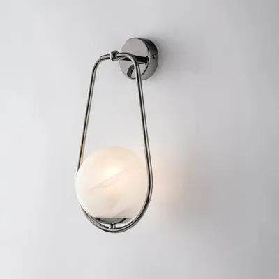 Produktbild von Zeitgenössische Wandleuchte Afrodite Schwarz Chrom 1Light E14