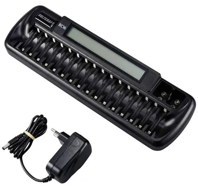 Zdjęcie produktu dla VOLTCRAFT BC16 NiMH, LiIon Mignon (AA), Micro (AAA), 9 V Block Rundzellen-Ladegerät (2127444)