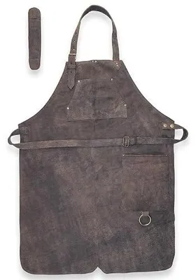 Zdjęcie produktu dla Fartuch do grillowania skórzany brązowy vintage unisex dorośli bbq