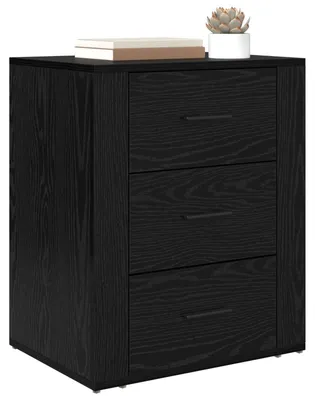 Image de vidaXL Table de chevet noire aspect chêne 35 x 50 x 60 cm en aggloméré