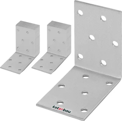 Produktbild von KOTARBAU® 25er Set Winkelverbinder 60 x 60 x 40 mm Stahl Bauwinkel Montagelöcher Möbelwinkel Verzinkt Schwerlast Holzverbinder Montagewinkel Stuhlwinkel