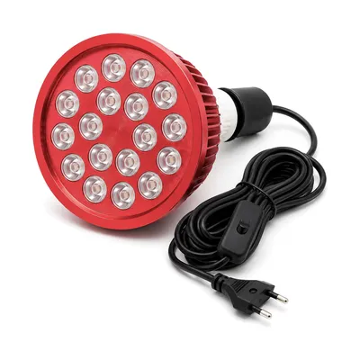 Obrázek produktu pro LIROMA® PrimeSpot lampa s červeným světlem E27, 18 dvoučipových LED, 660 nm červené a 850 nm blízké infračervené, čočka 30°, objímka a ochranné brýle