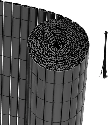Produktbild von Fiqops soukromí obrazovky mat PVC soukromí obrazovky soukromí plot zahradní balkon plot větrný balkon obložení antracit 100x1000cm