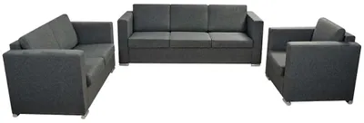 Image de vidaXL Ensemble de canapés trois pièces tissu gris foncé