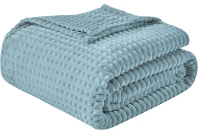 Productafbeelding van Pluizige deken, 150x200 cm, Sherpa-flanel, blauw/groen
