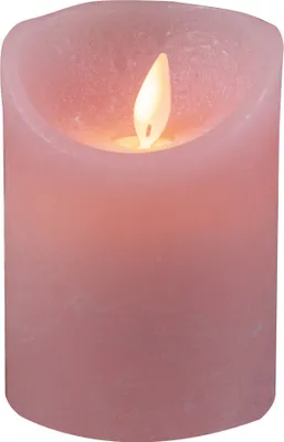 Produktbild von Anna's Collection - LED-Blockkerze mit beweglicher Flamme 'Oslo' (10 cm, rosa)