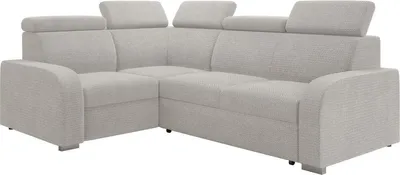 Produktbild von MIRJAN24 Ecksofa Oslo 2rR1 80, Wohnzimmer L-Form Sofa, Eckcouch mit Schlaffunktion, Einstellbare Kopfstützen (Farbe: Crown 16)
