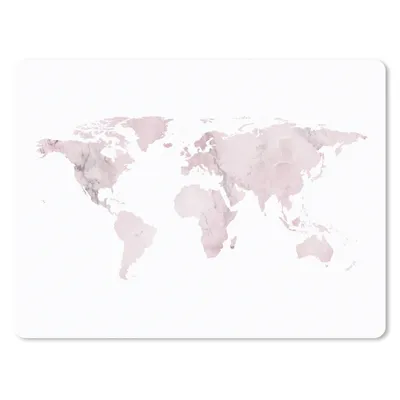 Produktbild von MuchoWow® Mauspad Mousepad Weltkarte - Rosa - Marmor 40x30 cm - Mousepads - Maus Mat - Pad - Mausunterlage - Anti Rutsch