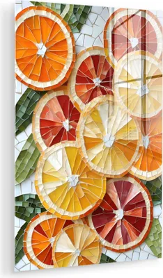 Produktbild von MuchoWow Glasbilder - Bilder auf Wandbild - Foto auf Glas Scheiben - Obst - Orange - Mosaik 40x60 cm Wanddekoration aus Glas - Acrylglasbild - Acrylbilder - Gemälde - Bild von Glas