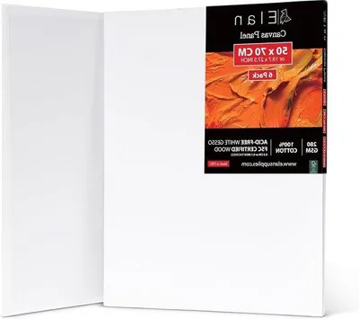 Produktbild von Famanu Leinwand 50 x 70 cm 6er-Pack - Hochwertige Malleinwände für Acrylfarbe - Weiß