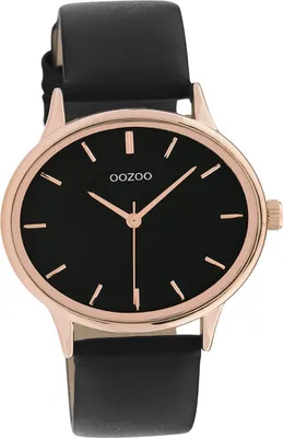 Produktbild von Oozoo Leder Damen Uhr Analog Quarzuhr Armband schwarz Timepieces D2UOC11054