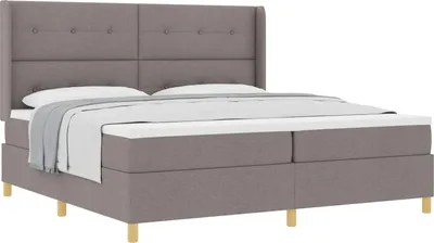 Produktbild von Boxspringbett mit Matratze Taupe 200 x 200 cm Stoff