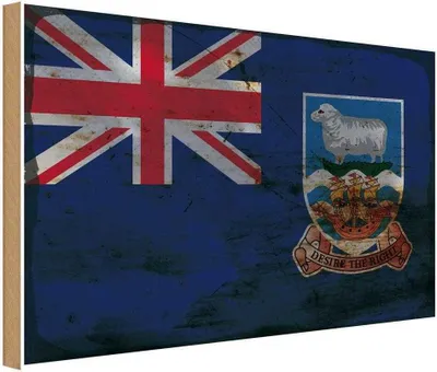 Produktbild von vianmo Holzschild 20x30 cm FalklanSteckanschlussln Rost Flagge Fahne Wappen