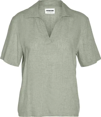 Produktbild von NOISY MAY Top Lässiges Polokragen Shirt Bequeme Kurzarm Bluse Größe: XS