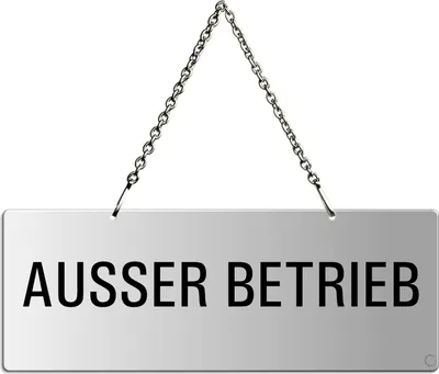 Produktbild von Ausser Betrieb Schild Text einseitig 175x65 mm