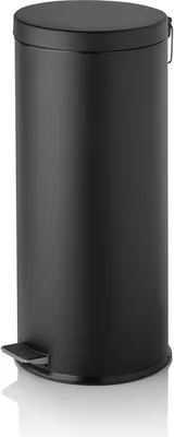 Produktbild von Tretabfalleimer, 30 Ltr., mit Kunststoffeinsatz, schwarz pulverbeschichtet, Metall