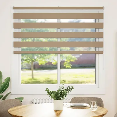 Immagine prodotto di vidaXL Tenda a rullo doppia Marrone sabbia 150x150 cm Larghezza del tessuto 145,9 cm Poliestere