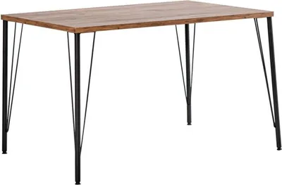 Image de Table rectangulaire marron avec pieds noirs Meubles design