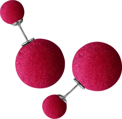 Produktbild von Doppelperlen Ohrstecker mit Filz Farbe - Pink