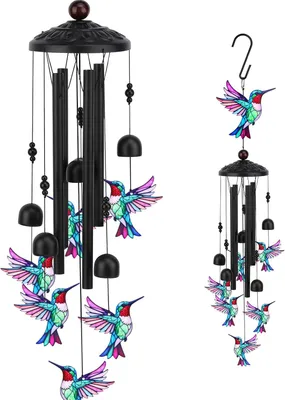 Produktbild von Kolibri-Windspiel als Geschenk für Frauen und Mädchen, für draußen, zum Jahrestag, Valentinstag und Geburtstag, für Mutter, Oma und Freundin, Gedenk-Windspiel für Garten, Hof und Dekoration