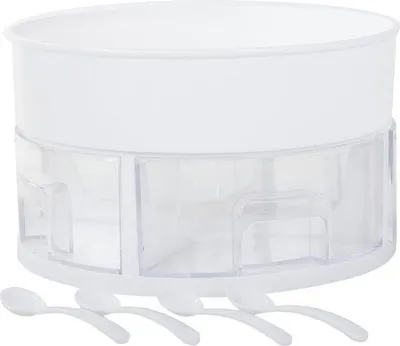 Image de Range-épices rotatif avec cuillères - Blanc