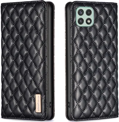 Produktbild von Galaxy A22 5G Hülle, Elegant Bookstyle Flip Leder Kartenfächer Schutzhülle mit Ständer für Samsung Galaxy A22 5G Schwarz
