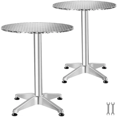 Obrázek produktu pro tectake® Hliníkový venkovní stolek Viktor, odolný vůči povětrnostním vlivům, skládací, výškově nastavitelné plastové nohy