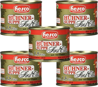 Produktbild von Hesco Hühnersuppe stark konzentriert First Class 5 Dosen 1060ml
