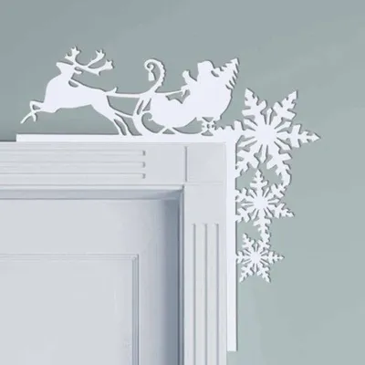 Produktbild von Holzdekor für Weihnachtstür – Festliche Dekoration