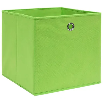 Image de vidaXL Boîtes de rangement 10 pcs. Non tissé 28x28x28 cm Vert