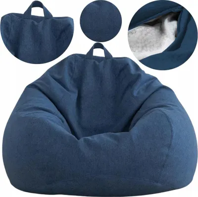 Obrázok produktu pre AD.CON Beanbag s ECO výplňou Puff Relax kreslo Sedací vankúš Podlahový vankúš Bean bag 90x110x50cm 250L Navy blue