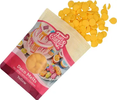 Produktbild von Deco Melts Schokoladenpastillen GELB 250g Fun Cakes
