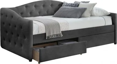 Produktbild von Gepolstertes Bett 90 mit Schubladen für Schlafzimmer Aloha