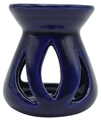 Produktbild von Keramik-Aromalampe mit Lotusmotiv, blau