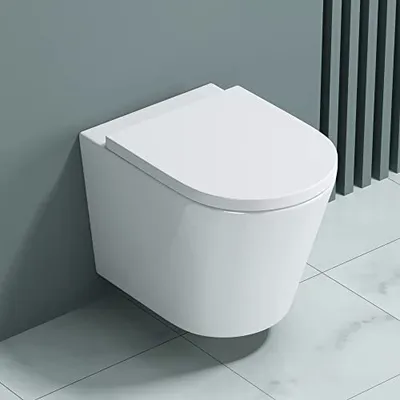 Produktbild von doporro Hänge-WC Weiß Wand-WC Toilette mit Soft-Close Spülrandloses aus Keramik Hänge-Toilette Aachen106