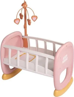Image de Berceau à Barreaux Baby Nurse Smoby, Bascule, Mobile, Pour Poupon Jusqu'à 42cm, Dès 18 Mois