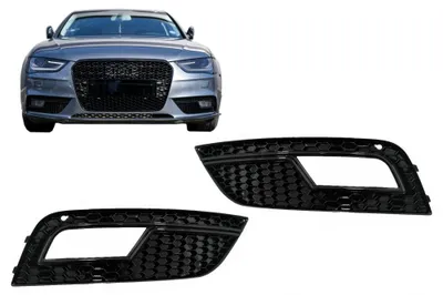 Produktbild von Nebellampe Abdeckungen für AUDI A4 B8 Facelift 2012-2015 RS4 Look Schwarz.